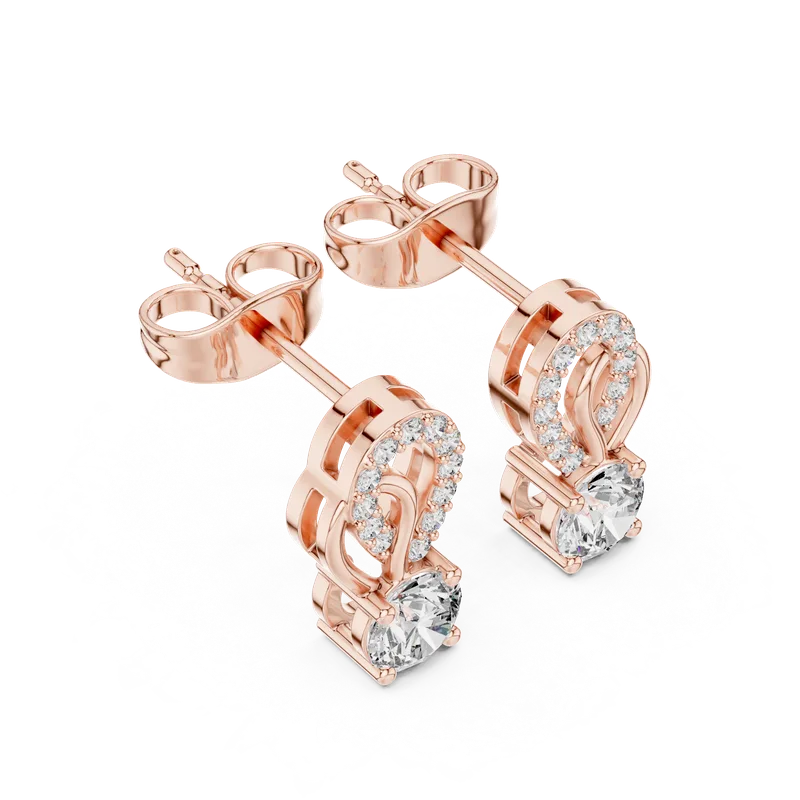18K Gold Round Diamond Earrings – 0.718 ct (1 HOLD) – Earrings by Ivanka & Co