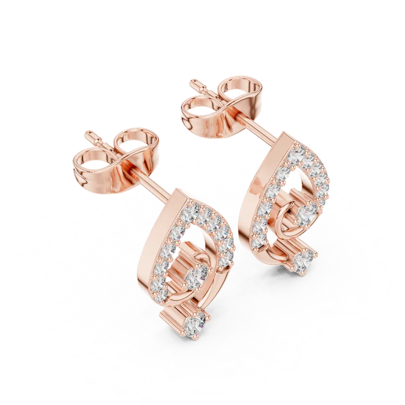 18K Gold Round Diamond Earrings – 0.404 ct (AER-128) – Earrings by Ivanka & Co