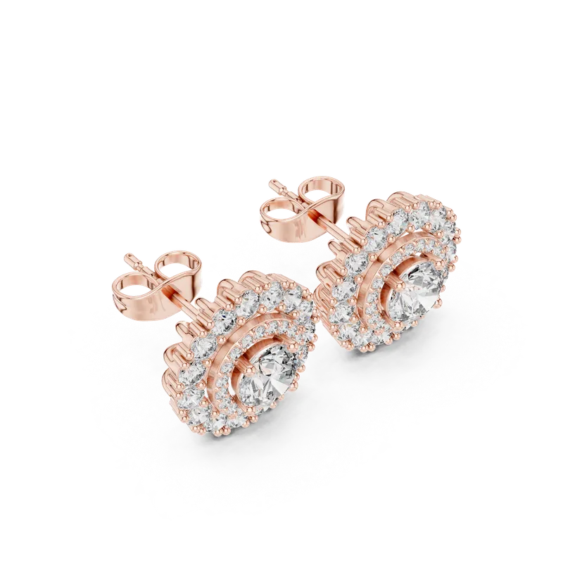 18K Gold Round Diamond Earrings – 2.24 ct (AER-49) – Earrings by Ivanka & Co